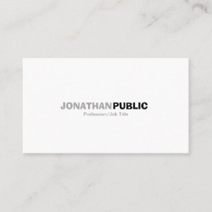 Modern Professional Elegant White Clean Plain Business Card