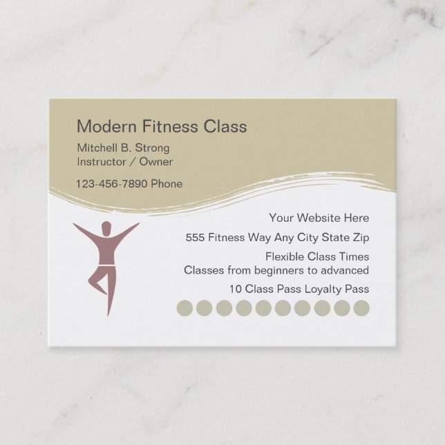 Modern Professional Fitness Business Cards (Front)