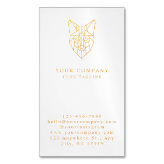 Modern professional geometric fox logo custom Magnetic business card