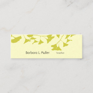 Modern Professional Ginkgo Leaf Nature minimal Mini Business Card