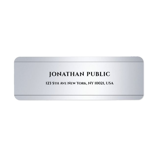 Modern Professional Glamourous Silver Address (Front)