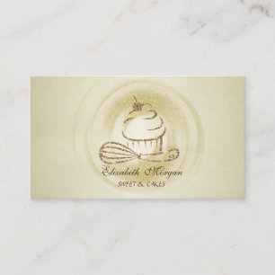 Modern Professional Glitter Cupcake Whisk Business Card