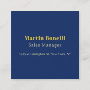 Modern Professional Gold & Blue Color Serif Font Enclosure Card