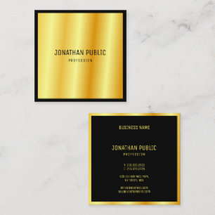 Modern Professional Gold Elegant Custom Template Square Business Card