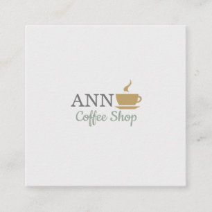 Modern Professional Gold Grey Coffee Shop Square B Square Business Card
