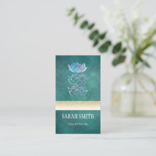 Modern professional green holographic business card