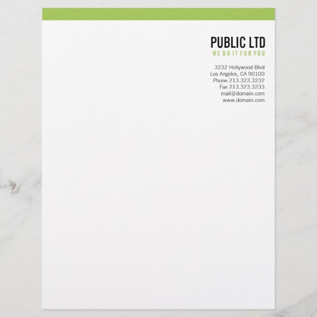 Modern Professional Green Letterhead (Front)