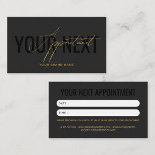 Modern professional grey black your next appointment card