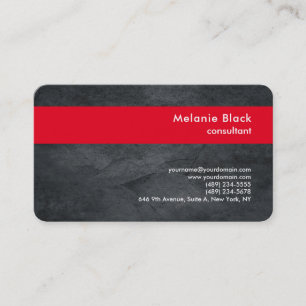 Modern Professional Grey Red Stylish Trendy Business Card
