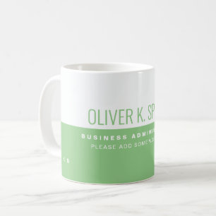 Modern Professional Half-Sage Half-White  Coffee Mug