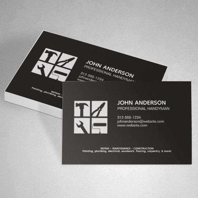 Modern Professional Handyman Services Business Card (Creator Uploaded)