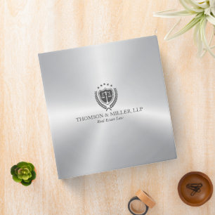 Modern Professional Law Office Metallic Silver Binder