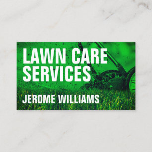 Modern professional lawn care business card
