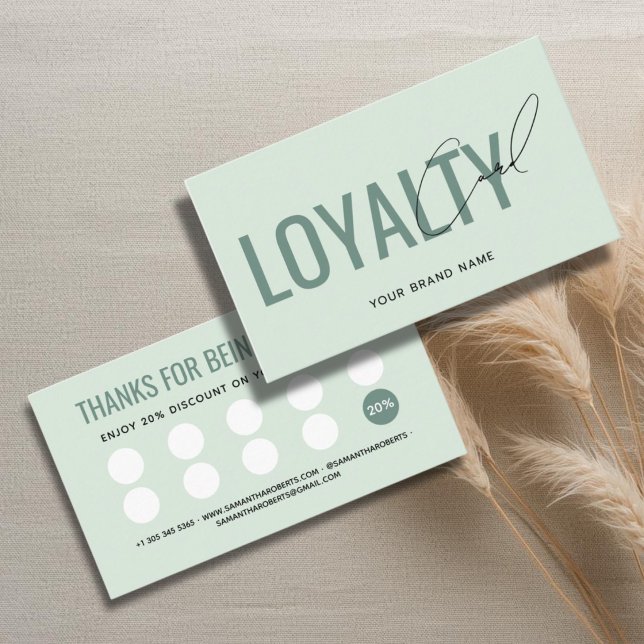 Modern professional light green customer loyalty card (Creator Uploaded)