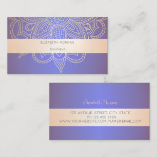 Modern Professional Luminous Violet, Mandala Business Card