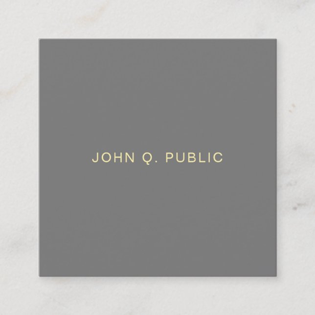 Modern Professional Luxurious Elegant Premium Silk Square Business Card (Front)