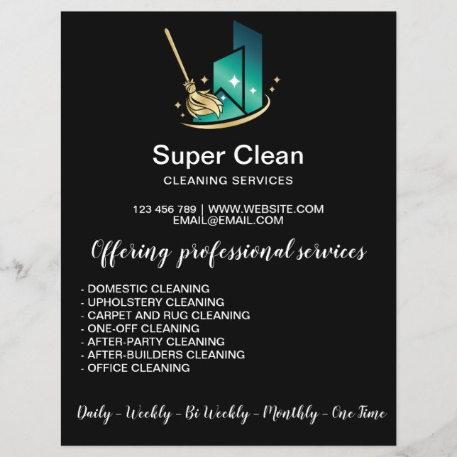 Modern Professional Maid Cleaning Commercial House Flyer (Front)