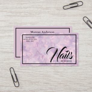 Modern Professional Marble Nails Makeup Artist Business Card