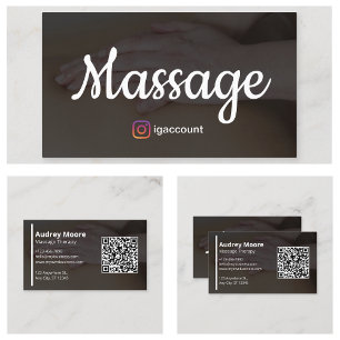Modern Professional Massage Therapy Business Card