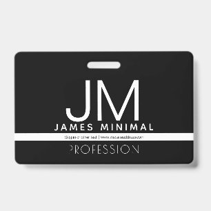 Modern Professional Minimal Design   Black & White Badge