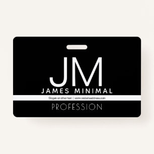 Modern Professional Minimal Design   Black & White Badge