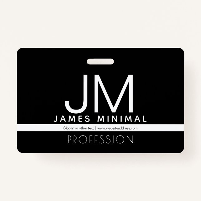 Modern Professional Minimal Design | Black & White Badge (Front)