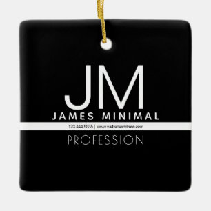Modern Professional Minimal Design   Black & White Ceramic Ornament
