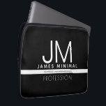 Modern Professional Minimal Design | Black & White Laptop Sleeve<br><div class="desc">Modern,  fully customizable design template. Edit however you like!</div>