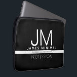 Modern Professional Minimal Design | Black & White Laptop Sleeve<br><div class="desc">Modern,  fully customizable design template. Edit however you like!</div>