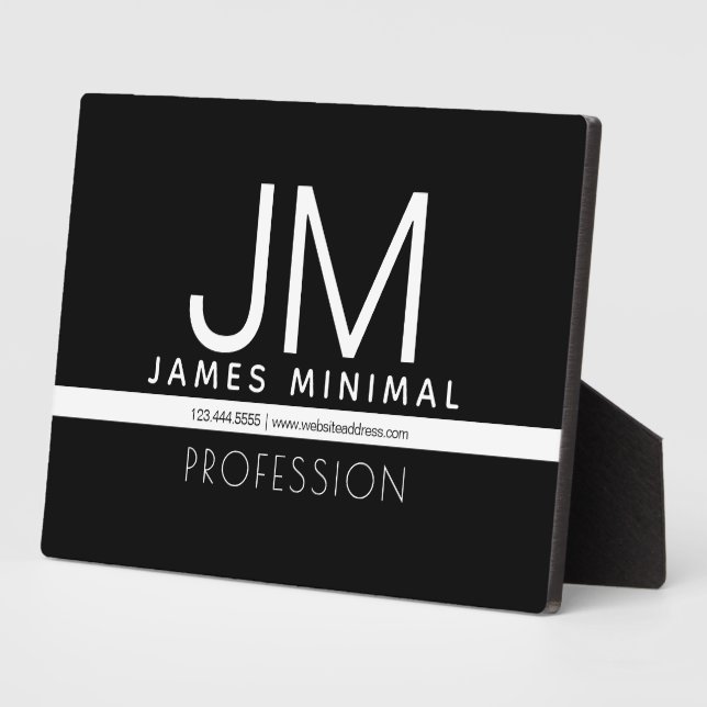 Modern Professional Minimal Design | Black & White Plaque (Side)