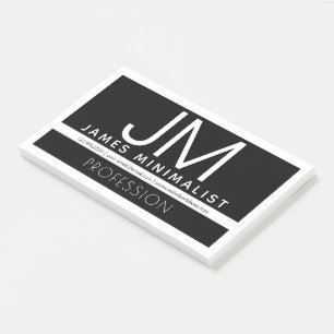 Modern Professional Minimal Design   Black & White Post-it Notes
