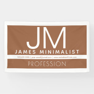 Modern Professional Minimal Design   Brown & White Banner