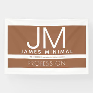 Modern Professional Minimal Design   Brown & White Banner