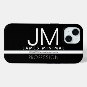 Modern Professional Minimal Design Brown & White iPhone 15 Case