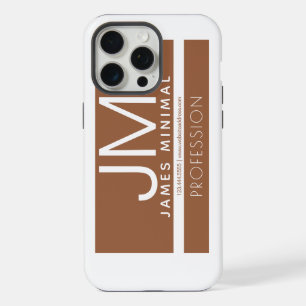 Modern Professional Minimal Design   Brown & White iPhone 15 Pro Max Case