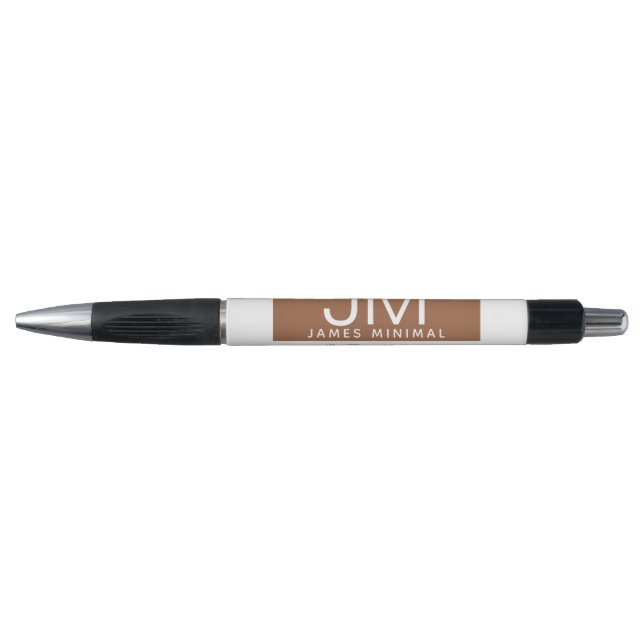 Modern Professional Minimal Design | Brown & White Pen (Front)