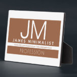 Modern Professional Minimal Design | Brown & White Plaque<br><div class="desc">Modern fully-customizable design. A great template for a variety of professions or organizations,  edit as you like!</div>
