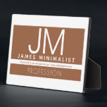 Modern Professional Minimal Design | Brown & White Plaque<br><div class="desc">Modern fully-customizable design. A great template for a variety of professions or organizations, edit as you like!</div>