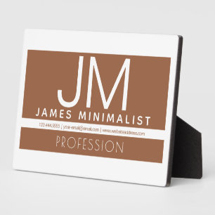 Modern Professional Minimal Design   Brown & White Plaque