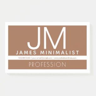 Modern Professional Minimal Design Brown & White Post-it Notes