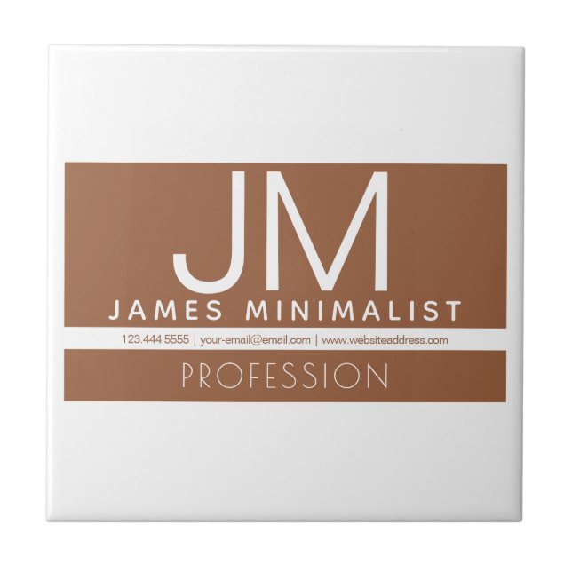 Modern Professional Minimal Design | Brown & White Tile (Front)
