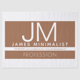 Modern Professional Minimal Design   Brown & White Tissue Paper