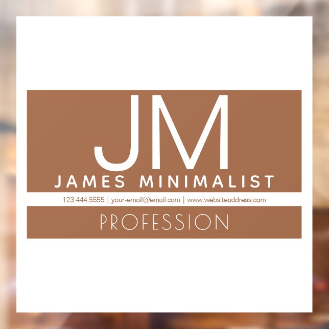 Modern Professional Minimal Design | Brown & White Window Cling (Sheet 2)