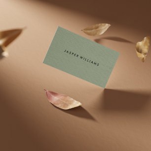 Modern Professional Minimal Sage Green Business Card