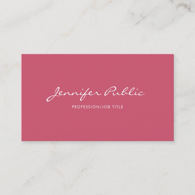 Modern Professional Minimalist Design Red Template Business Card (Front)