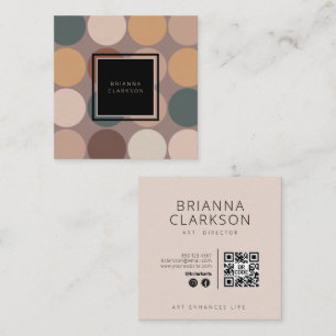 Modern Professional Minimalist Earth Tones Circles Square Business Card
