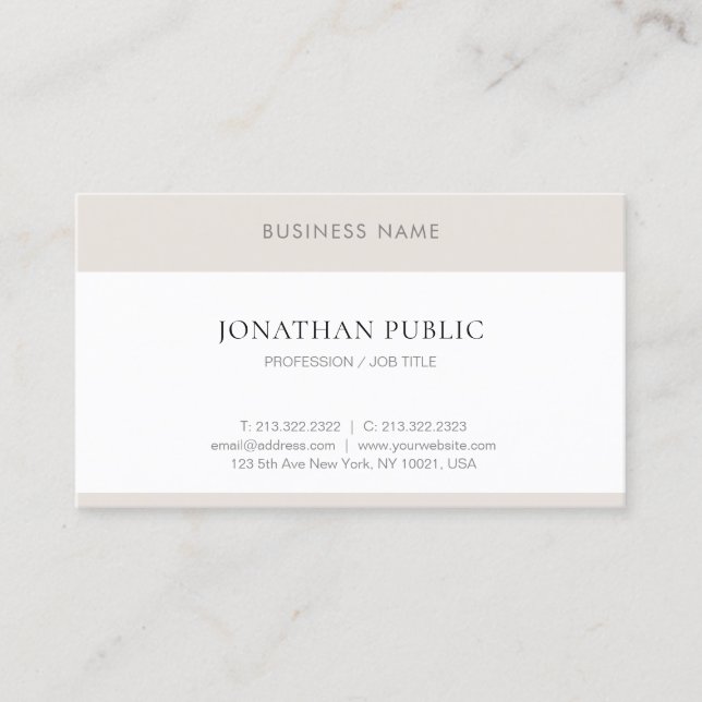 Modern Professional Minimalist Elegant Simple Business Card (Front)