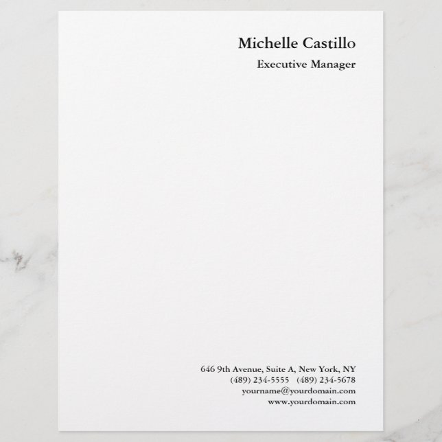 Modern Professional Minimalist  Letterhead (Front)