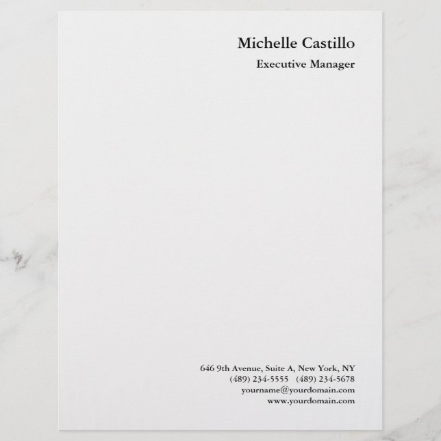 Modern Professional Minimalist Light Grey Letterhead (Front)