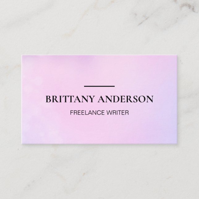 Modern Professional Minimalist Pink Watercolor Business Card (Front)